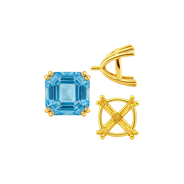 ITI NYC Eight Prong Cushion Cut Settings in 14K Gold (4.00 mm - 10.00 mm)