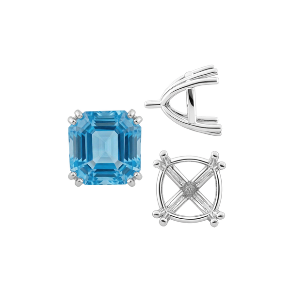ITI NYC Eight Prong Cushion Cut Settings in 14K Gold (4.00 mm - 10.00 mm)