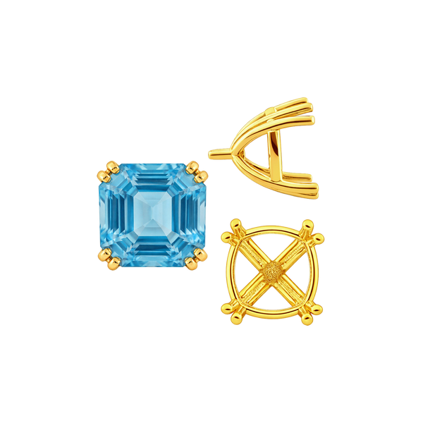 ITI NYC Eight Prong Cushion Cut Settings in 14K Gold (4.00 mm - 10.00 mm)