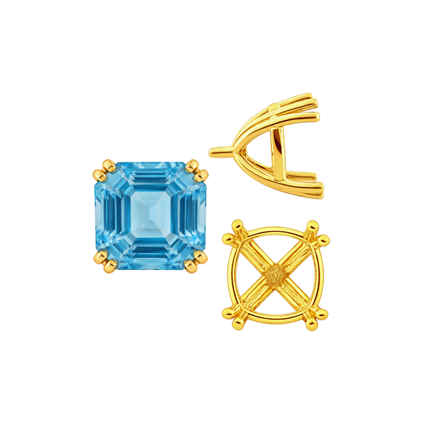 ITI NYC Eight Prong Cushion Cut Settings in 14K Gold (4.00 mm - 10.00 mm)