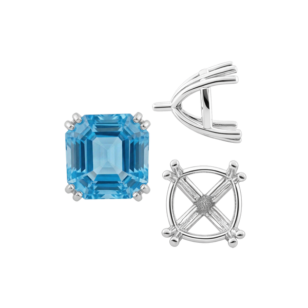 ITI NYC Eight Prong Cushion Cut Settings in 14K Gold (4.00 mm - 10.00 mm)