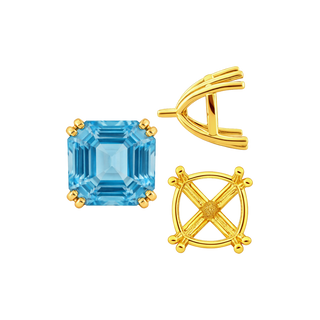 ITI NYC Eight Prong Cushion Cut Settings in 14K Gold (4.00 mm - 10.00 mm)