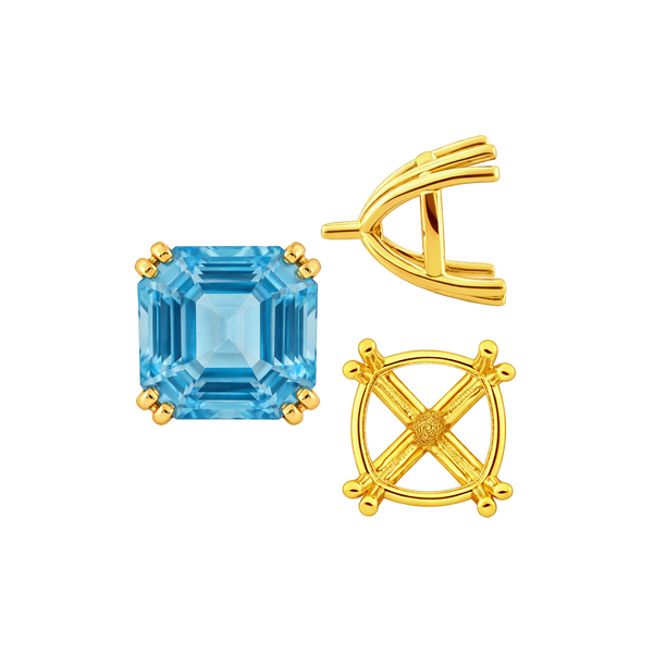 ITI NYC Eight Prong Cushion Cut Settings in 14K Gold (4.00 mm - 10.00 mm)