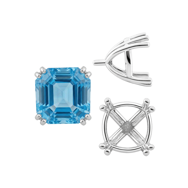 ITI NYC Eight Prong Cushion Cut Settings in 14K Gold (4.00 mm - 10.00 mm)