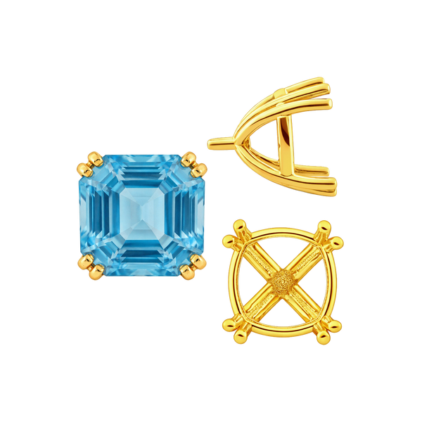 ITI NYC Eight Prong Cushion Cut Settings in 14K Gold (4.00 mm - 10.00 mm)