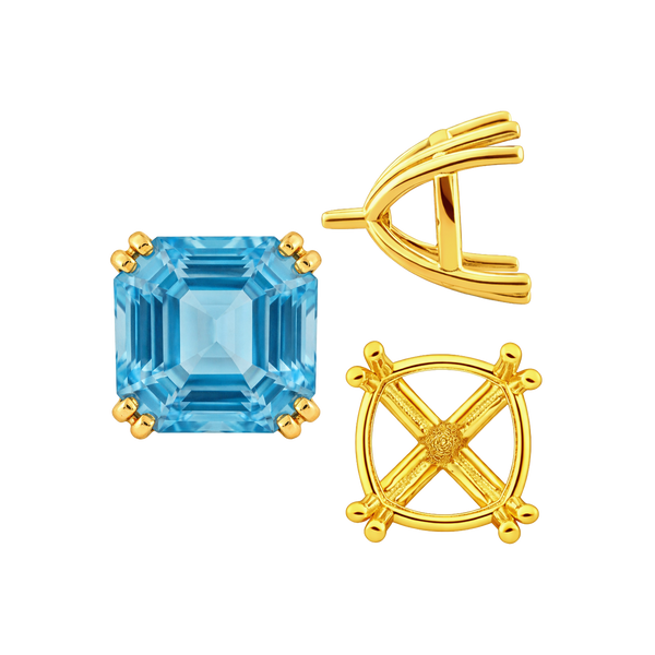 ITI NYC Eight Prong Cushion Cut Settings in 14K Gold (4.00 mm - 10.00 mm)