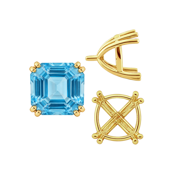 ITI NYC Eight Prong Cushion Cut Settings in 14K Gold (4.00 mm - 10.00 mm)