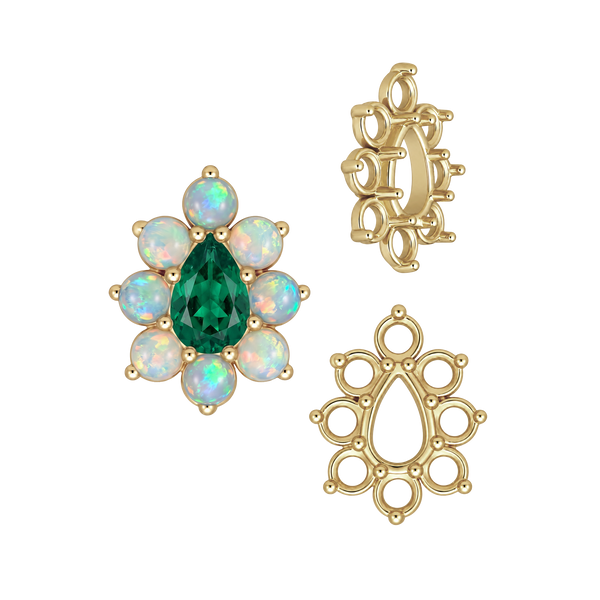 ITI NYC 8 Stone Pear Shape Cluster Tops (5.00 x 3.00 mm - 8.00 x 6.00 mm)