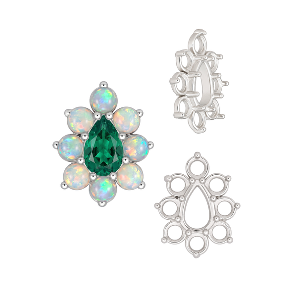 ITI NYC 8 Stone Pear Shape Cluster Tops (5.00 x 3.00 mm - 8.00 x 6.00 mm)