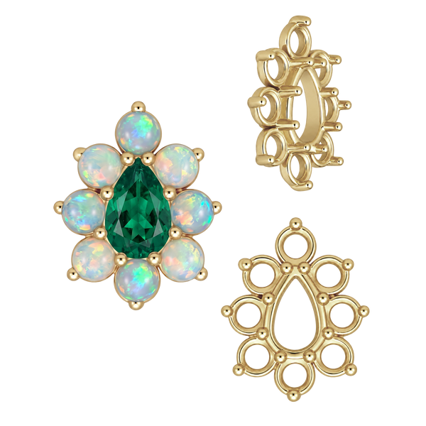 ITI NYC 8 Stone Pear Shape Cluster Tops (5.00 x 3.00 mm - 8.00 x 6.00 mm)