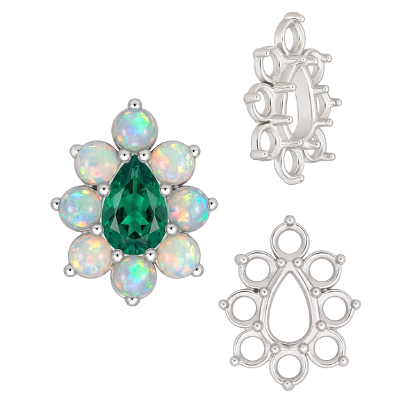 ITI NYC 8 Stone Pear Shape Cluster Tops (5.00 x 3.00 mm - 8.00 x 6.00 mm)