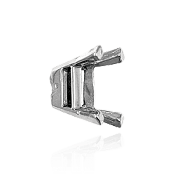 ITI NYC Four Prong Emerald Shape Heavy Solitaire Settings in Sterling Silver (3.50 x 2.60 mm - 16.00 x 13.00 mm)