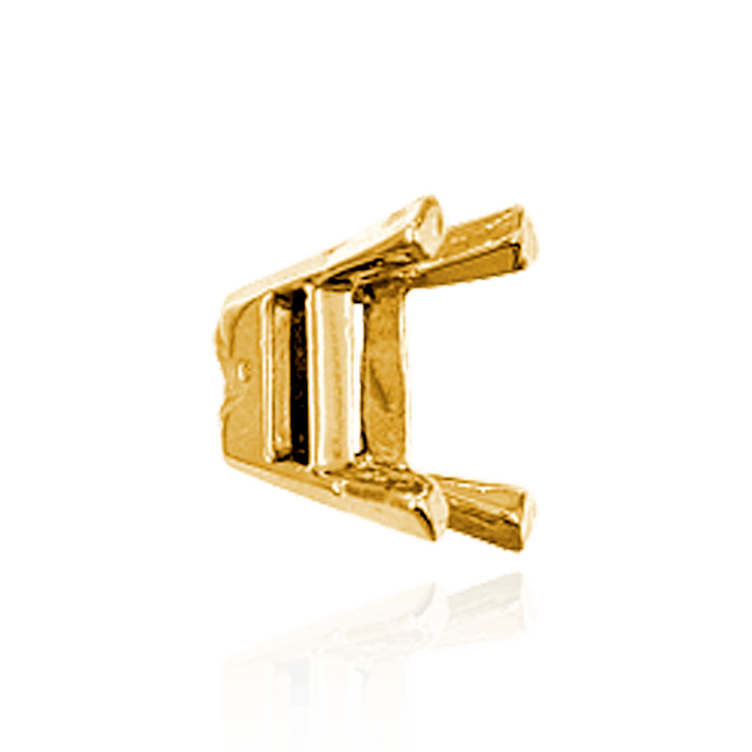 ITI NYC Four Prong Emerald Shape Heavy Solitaire Settings in 18K Gold (4.00 x 3.00 mm - 16.00 x 13.00 mm)