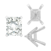 ITI NYC Four Prong Emerald Shape Tapered Solitaire Settings With Peg in Sterling Silver (5.00 x 3.00 mm - 11.00 x 9.00 mm)