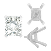 ITI NYC Four Prong Emerald Shape Tapered Solitaire Settings With Peg in Sterling Silver (5.00 x 3.00 mm - 11.00 x 9.00 mm)
