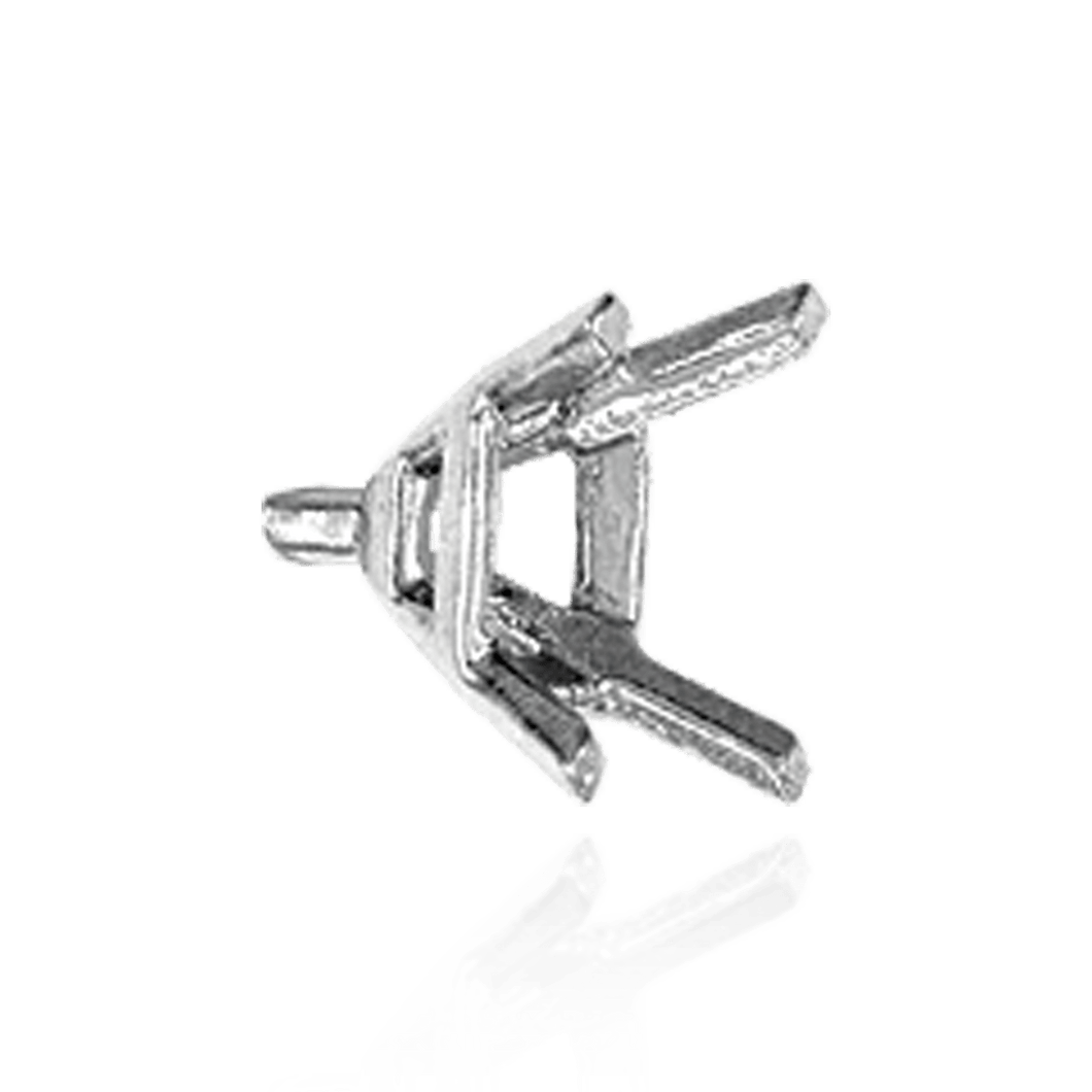 ITI NYC Four Prong Emerald Shape Tapered Solitaire Settings With Peg in Sterling Silver (5.00 x 3.00 mm - 11.00 x 9.00 mm)