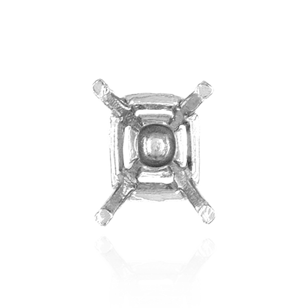 ITI NYC Four Prong Emerald Shape Tapered Solitaire Settings With Peg in Sterling Silver (5.00 x 3.00 mm - 11.00 x 9.00 mm)