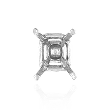 Load image into Gallery viewer, ITI NYC Four Prong Emerald Shape Tapered Solitaire Settings With Peg in Sterling Silver (5.00 x 3.00 mm - 11.00 x 9.00 mm)
