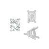 ITI NYC Four Prong Emerald Shape Tapered Solitaire Settings With Peg in Sterling Silver (5.00 x 3.00 mm - 11.00 x 9.00 mm)