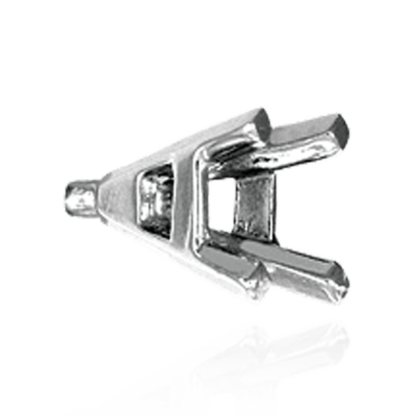 ITI NYC Four Prong Square Solitaire Basket Settings With Peg in 14K Gold (3.00 mm - 10.00 mm)