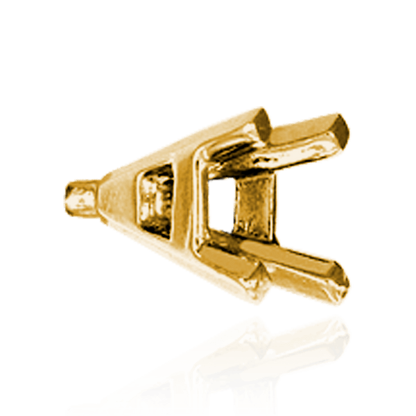 ITI NYC Four Prong Square Solitaire Basket Settings With Peg in 18K Gold (3.00 mm - 8.00 mm)