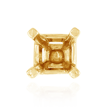 Load image into Gallery viewer, ITI NYC Four Prong Square Solitaire Basket Settings With Peg in 18K Gold (3.00 mm - 8.00 mm)
