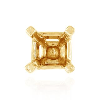 ITI NYC Four Prong Square Solitaire Basket Settings With Peg in 14K Gold (3.00 mm - 10.00 mm)