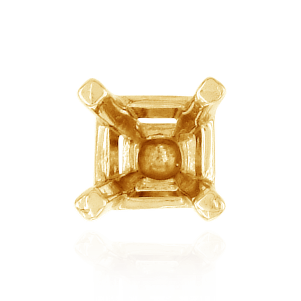ITI NYC Four Prong Square Solitaire Basket Settings With Peg in 18K Gold (3.00 mm - 8.00 mm)
