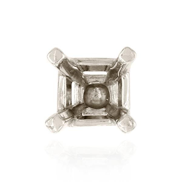 ITI NYC Four Prong Square Solitaire Basket Settings With Peg in Platinum (3.00 mm - 8.00 mm)
