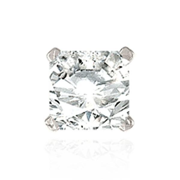 ITI NYC Four Prong Square Solitaire Basket Settings With Peg in Sterling Silver (3.00 mm - 10.00 mm)
