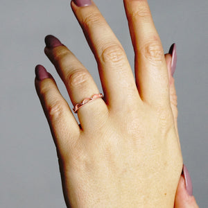 Stackable Ring with Scalloped Design in Sterling Silver