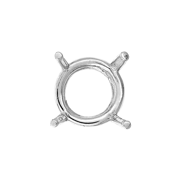 ITI NYC Four Prong Round Heavy Wire Basket Settings in Sterling Silver (1.30 mm - 25.00 mm)