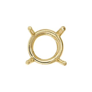 ITI NYC Four Prong Round Heavy Wire Basket Settings in 14K Gold (1.30 mm - 25.00 mm)