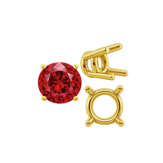 ITI NYC Four Prong Round Heavy Wire Basket Settings in 14K Gold (1.30 mm - 25.00 mm)