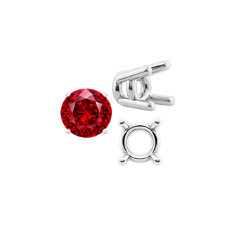 ITI NYC Four Prong Round Heavy Wire Basket Settings in Sterling Silver (1.30 mm - 25.00 mm)