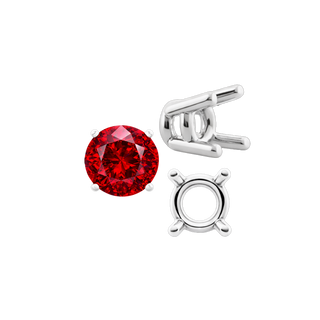 ITI NYC Four Prong Round Heavy Wire Basket Settings in Sterling Silver (1.30 mm - 25.00 mm)
