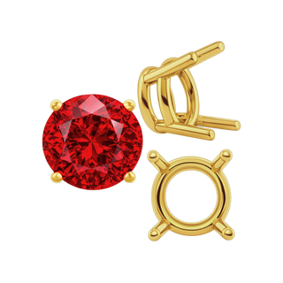 ITI NYC Four Prong Round Heavy Wire Basket Settings in 14K Gold (1.30 mm - 25.00 mm)