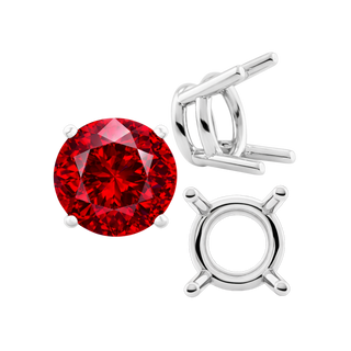 ITI NYC Four Prong Round Heavy Wire Basket Settings in Sterling Silver (1.30 mm - 25.00 mm)