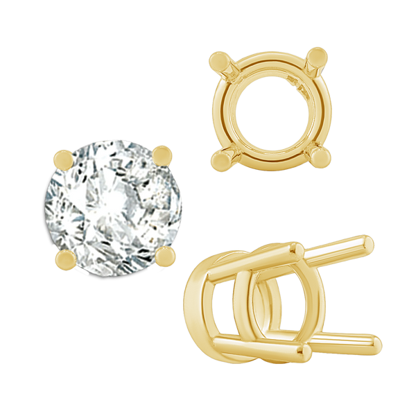 ITI NYC Four Prong Heavy High Setting in 14K Gold (4.00 mm - 9.00 mm)
