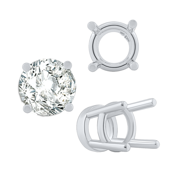 ITI NYC Four Prong Heavy High Setting in Sterling Silver (4.50 mm - 9.00 mm)