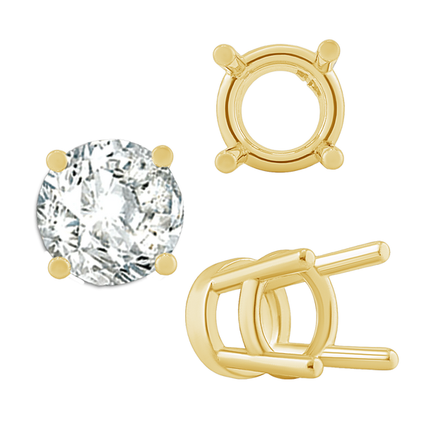 ITI NYC Four Prong Heavy High Setting in 14K Gold (4.00 mm - 9.00 mm)