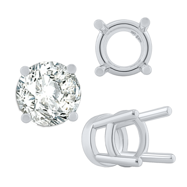 ITI NYC Four Prong Heavy High Setting in Sterling Silver (4.50 mm - 9.00 mm)