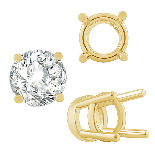 ITI NYC Four Prong Heavy High Setting in 14K Gold (4.00 mm - 9.00 mm)
