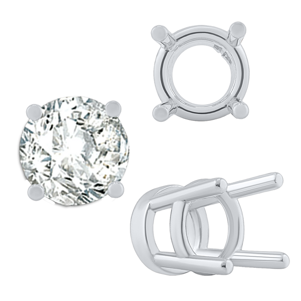 ITI NYC Four Prong Heavy High Setting in Sterling Silver (4.50 mm - 9.00 mm)