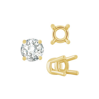 ITI NYC Four Prong Heavy High Setting in 14K Gold (4.00 mm - 9.00 mm)