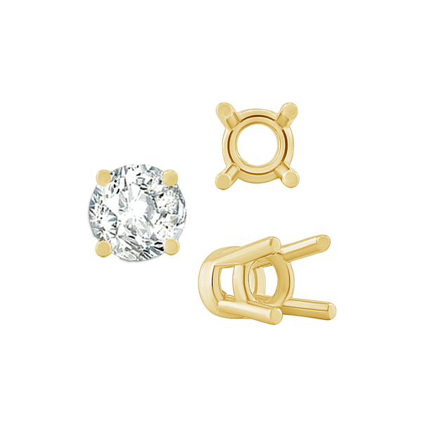 ITI NYC Four Prong Heavy High Setting in 14K Gold (4.00 mm - 9.00 mm)