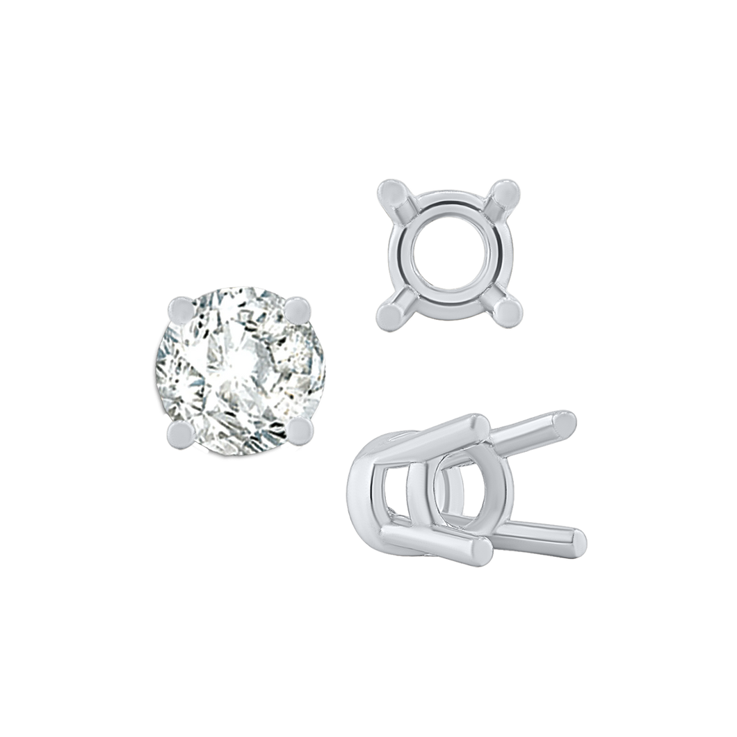 ITI NYC Four Prong Heavy High Setting in Sterling Silver (4.50 mm - 9.00 mm)