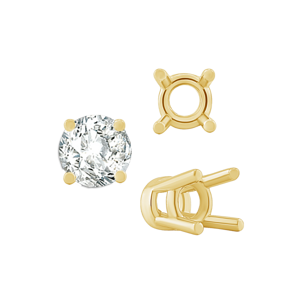 ITI NYC Four Prong Heavy High Setting in 14K Gold (4.00 mm - 9.00 mm)
