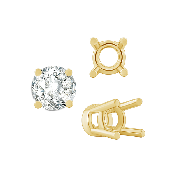 ITI NYC Four Prong Heavy High Setting in 14K Gold (4.00 mm - 9.00 mm)