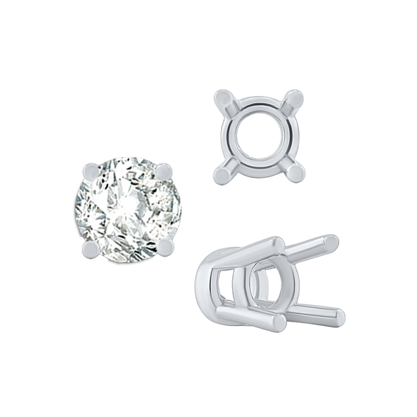 ITI NYC Four Prong Heavy High Setting in Sterling Silver (4.50 mm - 9.00 mm)